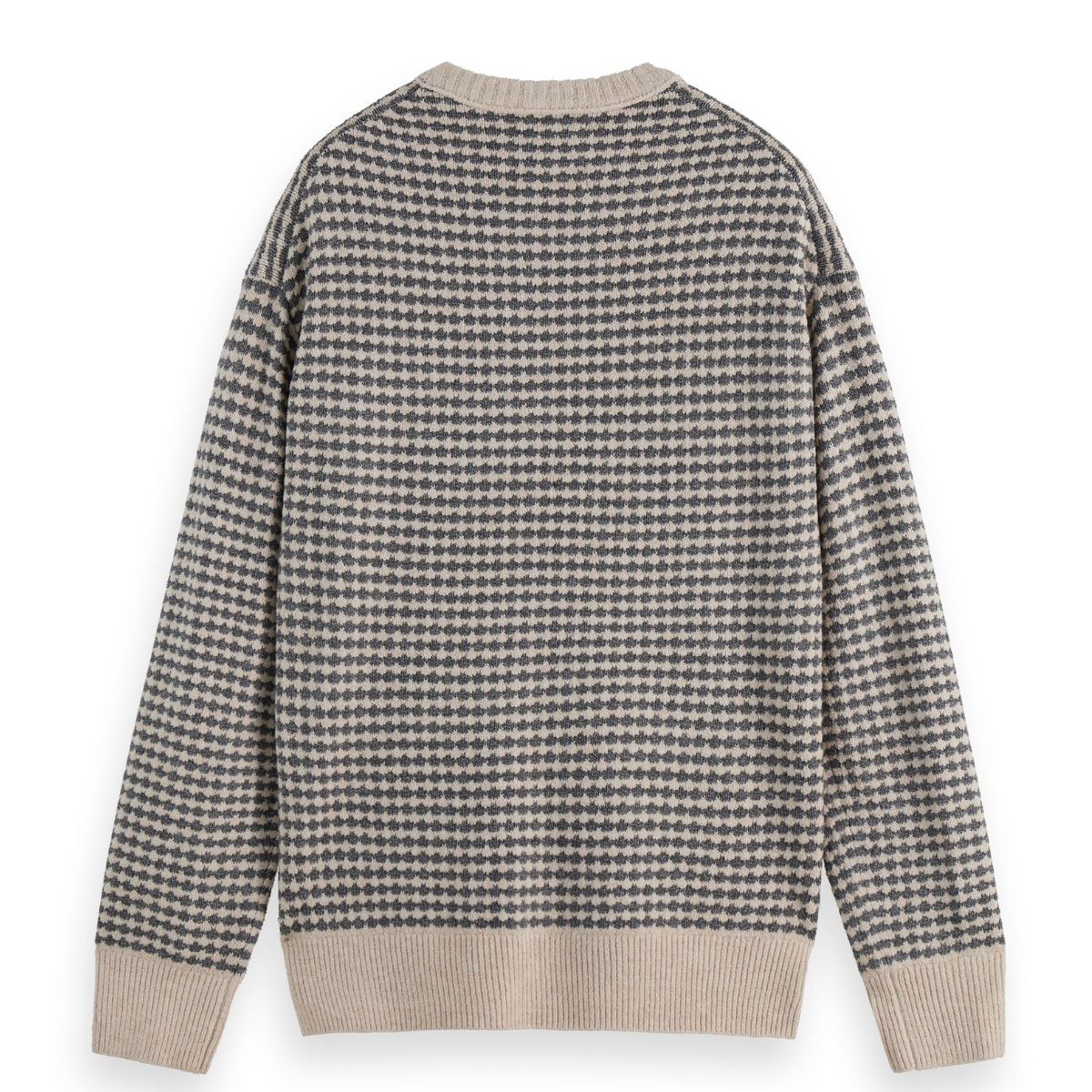 Chenille Dropped Shoulder Pullover - Grey Melange