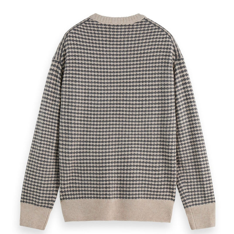 Chenille Dropped Shoulder Pullover - Grey Melange