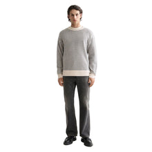 Chenille Dropped Shoulder Pullover - Grey Melange