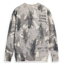 Printed Dropped Shoulder Pullover - Leaf Camo Eggnog Aop