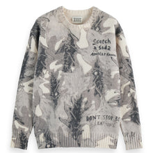 Printed Dropped Shoulder Pullover - Leaf Camo Eggnog Aop