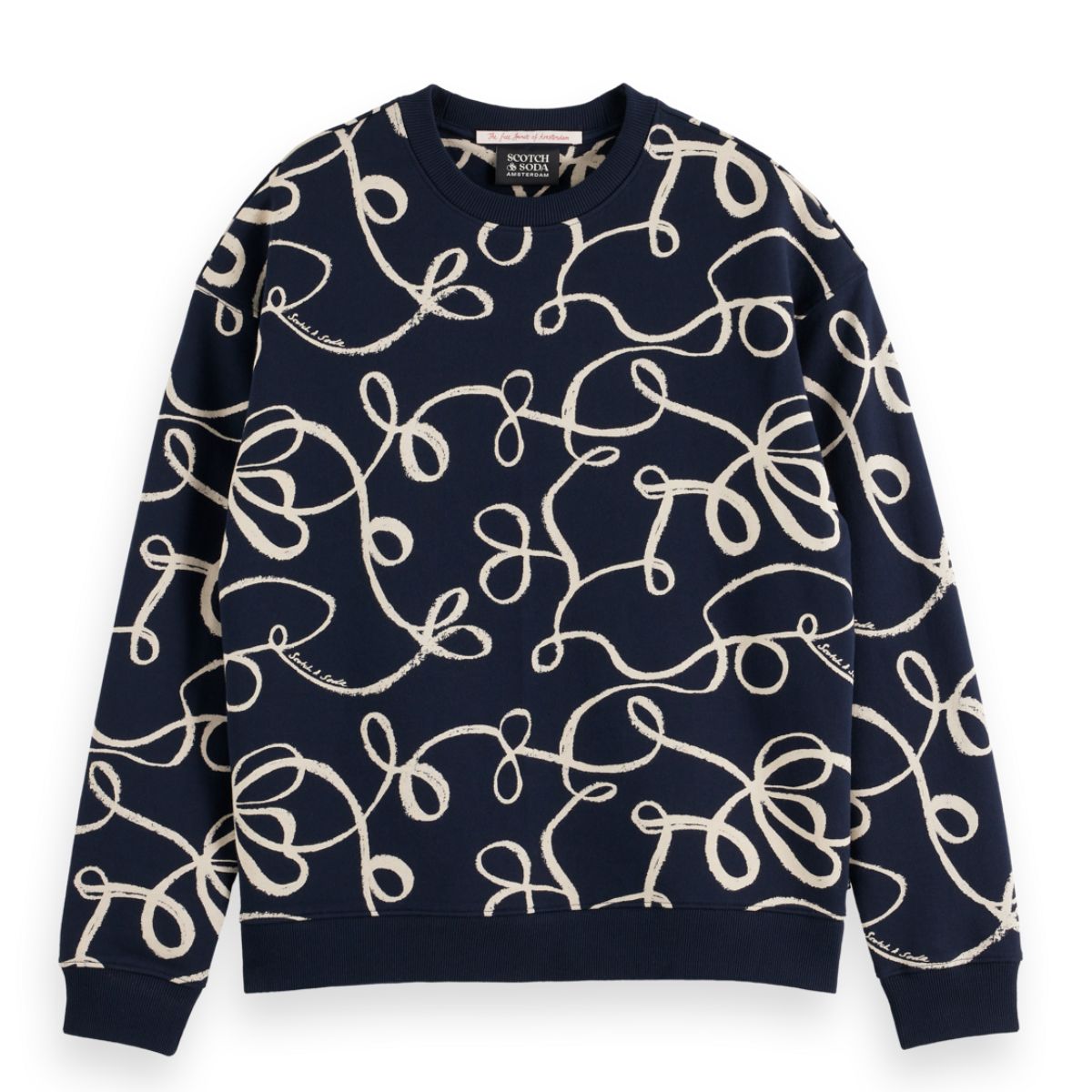 Aop Sweatshirt - Aop Ribbon Navy
