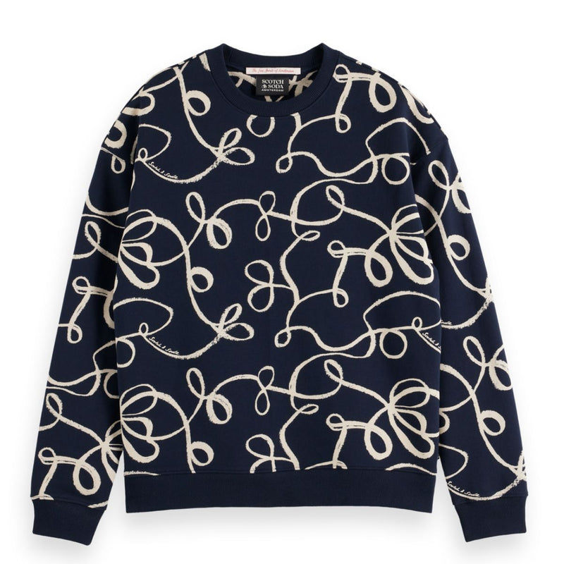 Aop Sweatshirt - Aop Ribbon Navy