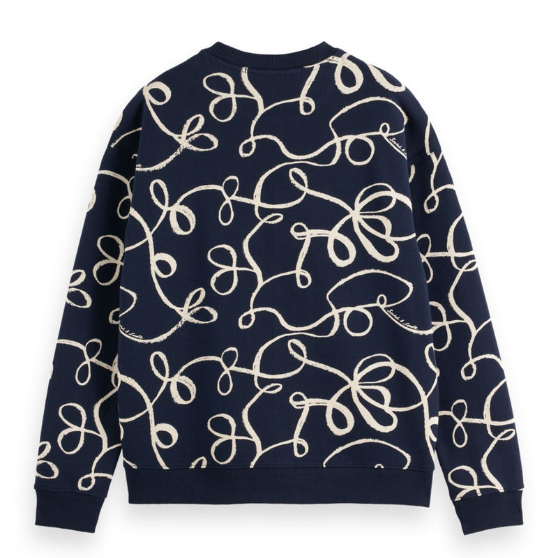 Aop Sweatshirt - Aop Ribbon Navy