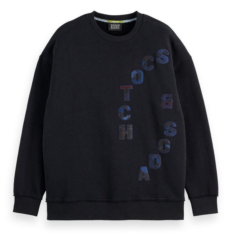 Loose Fit Applique Sweatshirt - Meteorite