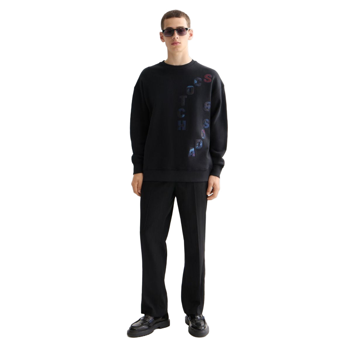 Loose Fit Applique Sweatshirt - Meteorite