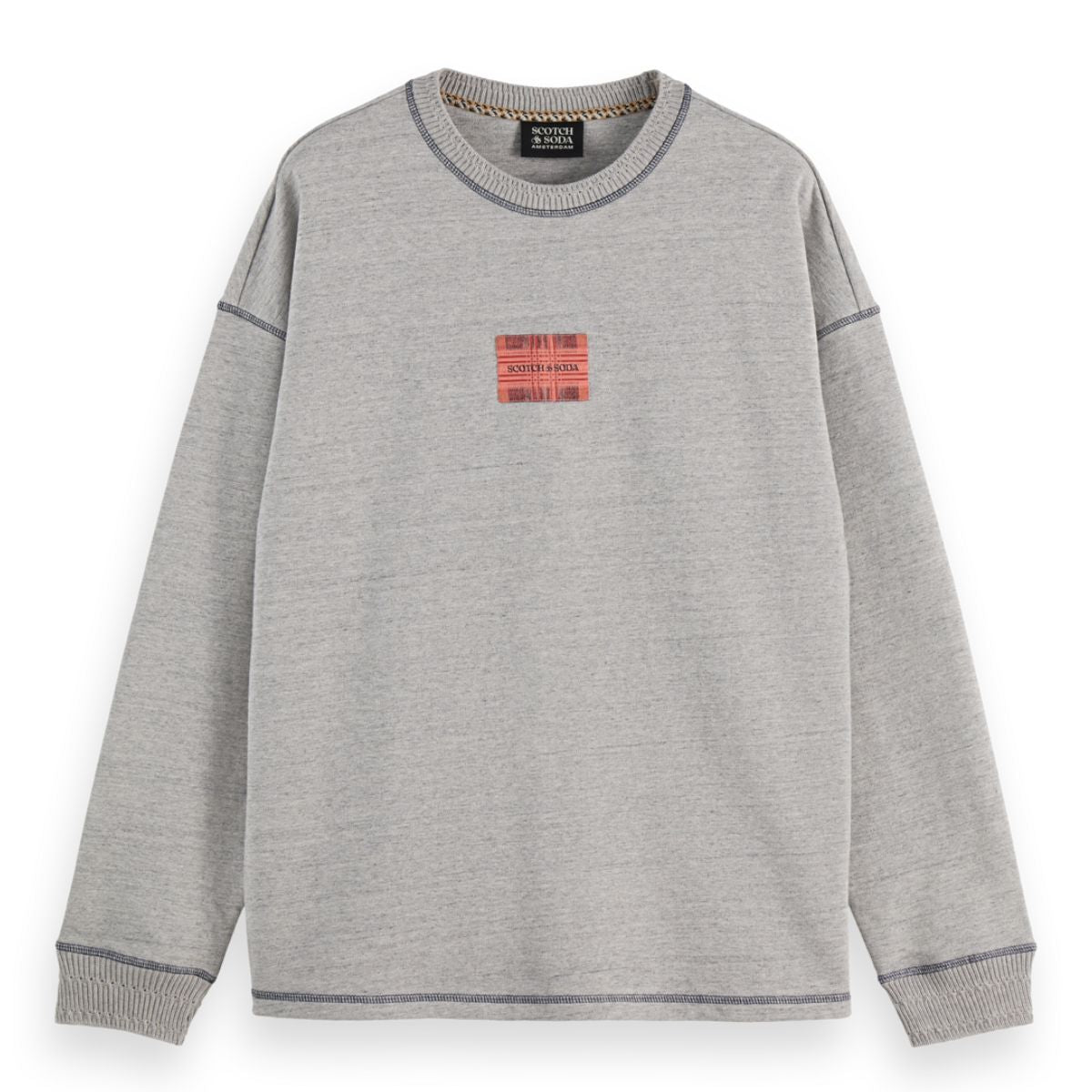 Loose Fit Label Sweatshirt - Grey Melange