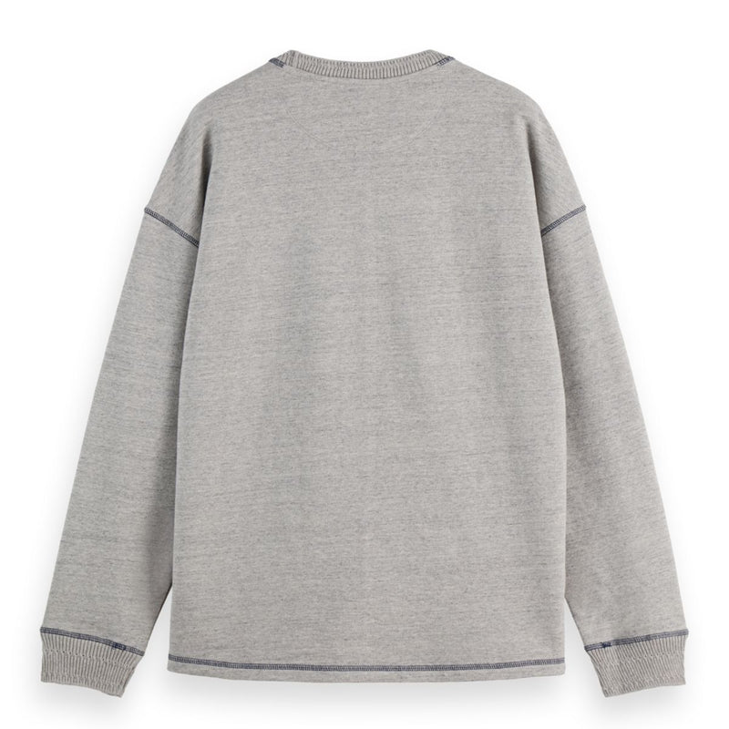 Loose Fit Label Sweatshirt - Grey Melange