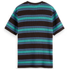Relaxed Fit Chunky Waffle Stripe T-Shirt - Dark Brown Multi Stripe