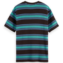 Relaxed Fit Chunky Waffle Stripe T-Shirt - Dark Brown Multi Stripe