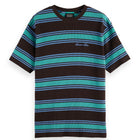 Relaxed Fit Chunky Waffle Stripe T-Shirt - Dark Brown Multi Stripe