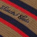 Relaxed Fit Chunky Waffle Stripe T-Shirt - Light Brown Multi Stripe