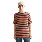 Relaxed Fit Chunky Waffle Stripe T-Shirt - Light Brown Multi Stripe