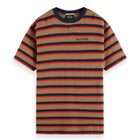 Relaxed Fit Chunky Waffle Stripe T-Shirt - Light Brown Multi Stripe