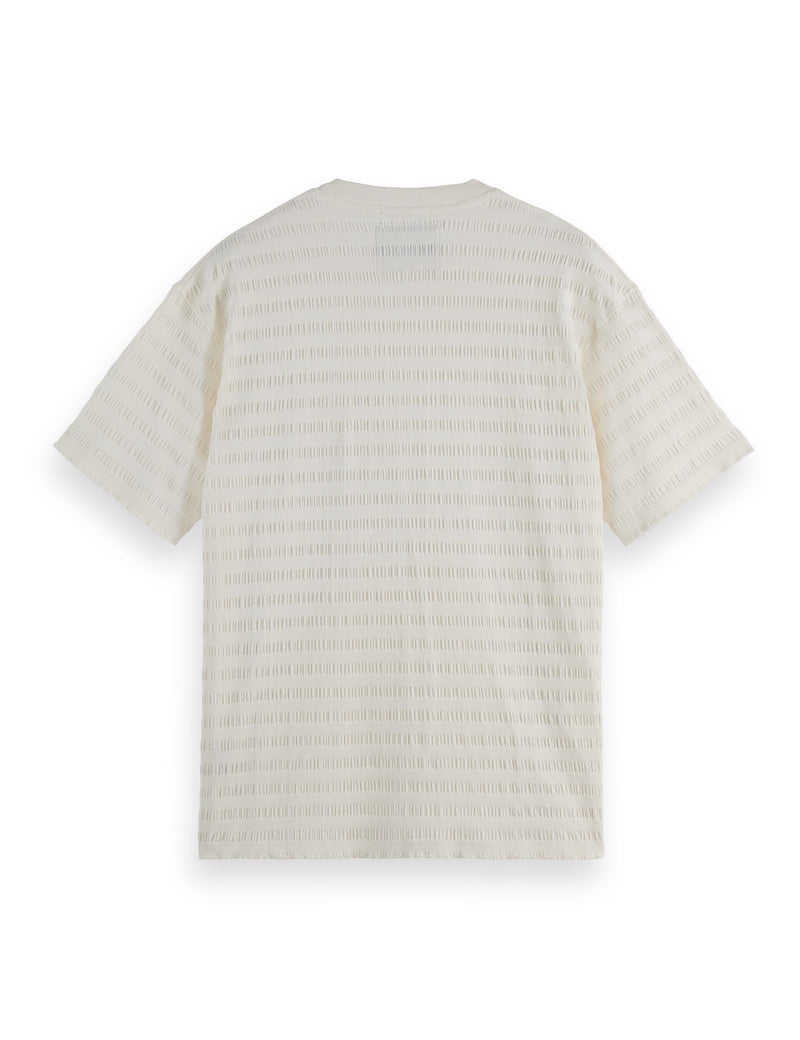 Relaxed Fit Horizonal Textured T-Shirt - Eggnog