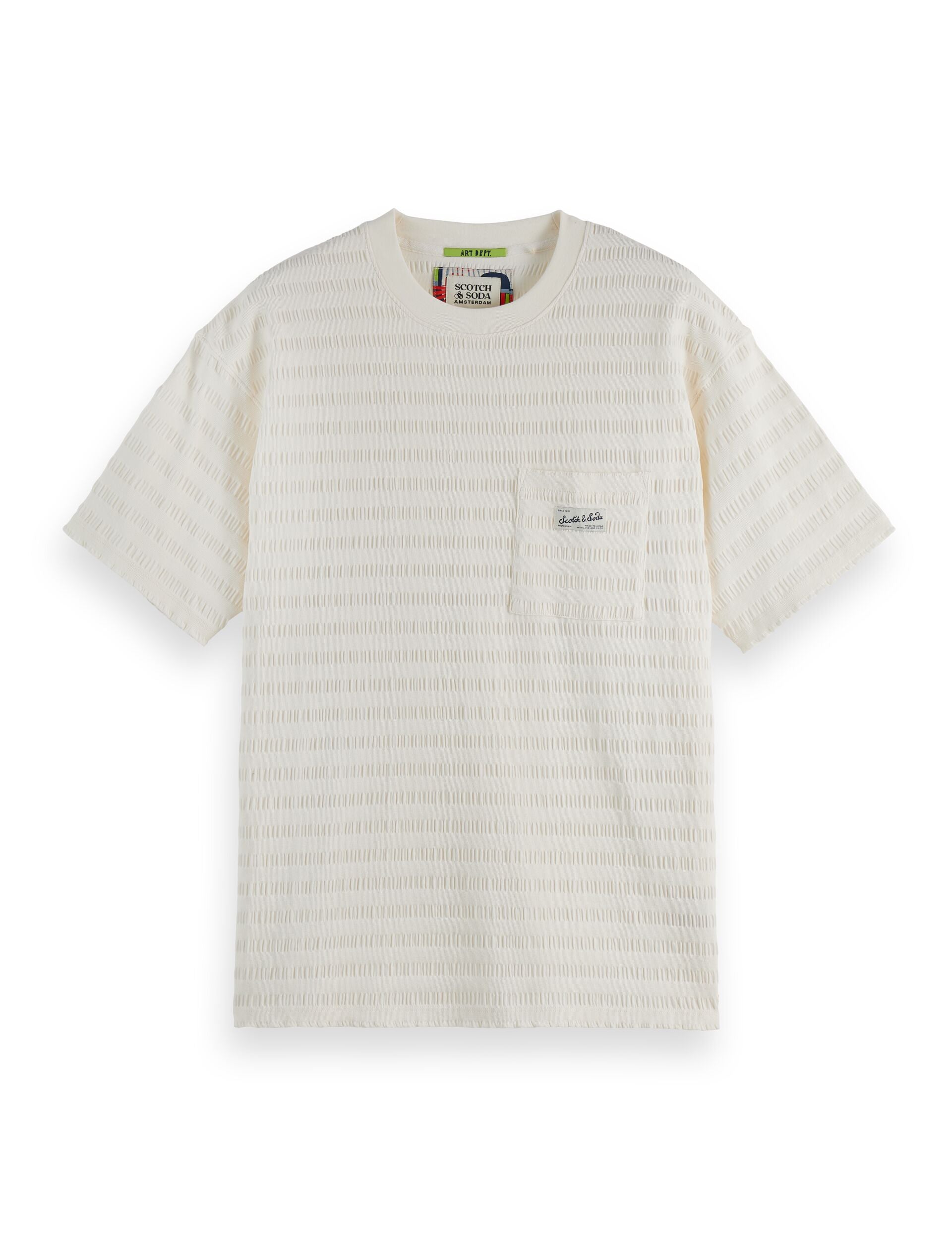 Relaxed Fit Horizonal Textured T-Shirt - Eggnog