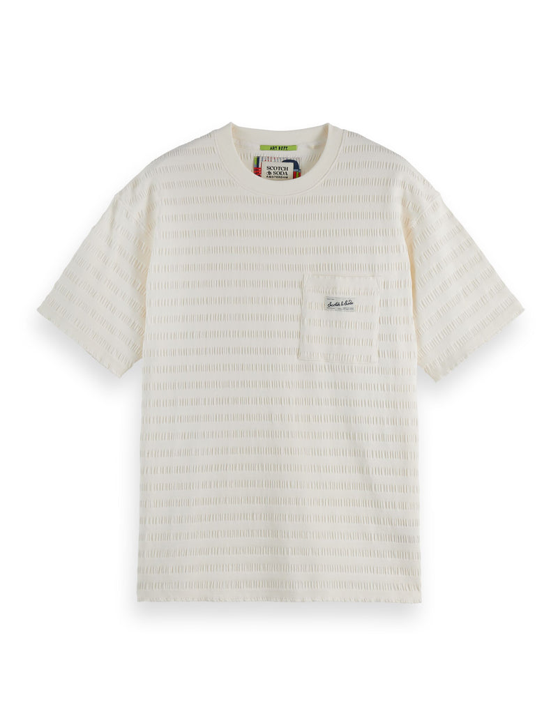 Relaxed Fit Horizonal Textured T-Shirt - Eggnog