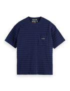 Relaxed Fit Horizonal Textured T-Shirt - Peacoat