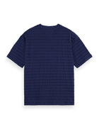 Relaxed Fit Horizonal Textured T-Shirt - Peacoat