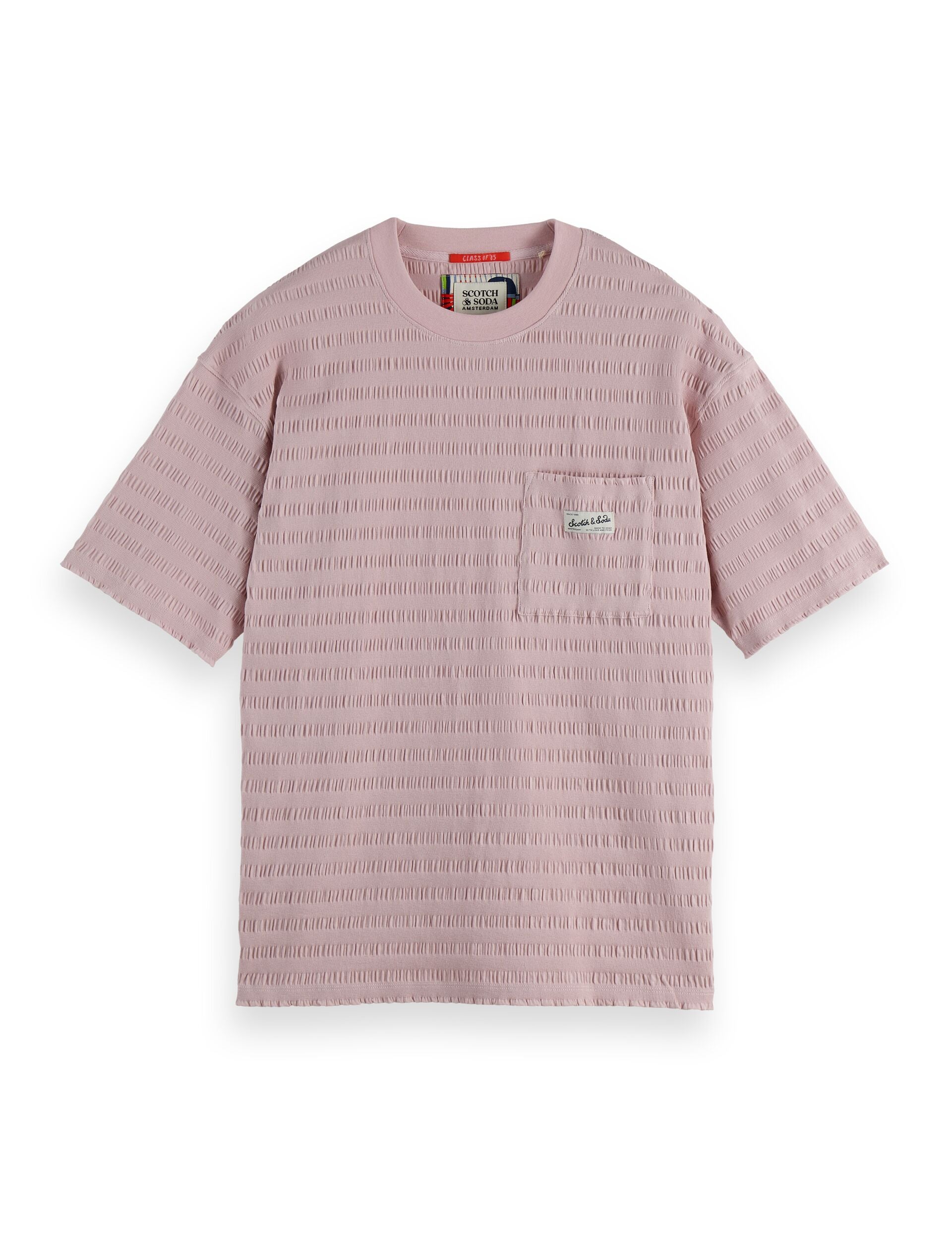 Relaxed Fit Horizonal Textured T-Shirt - Burnished Lilac