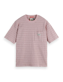 Relaxed Fit Horizonal Textured T-Shirt - Burnished Lilac