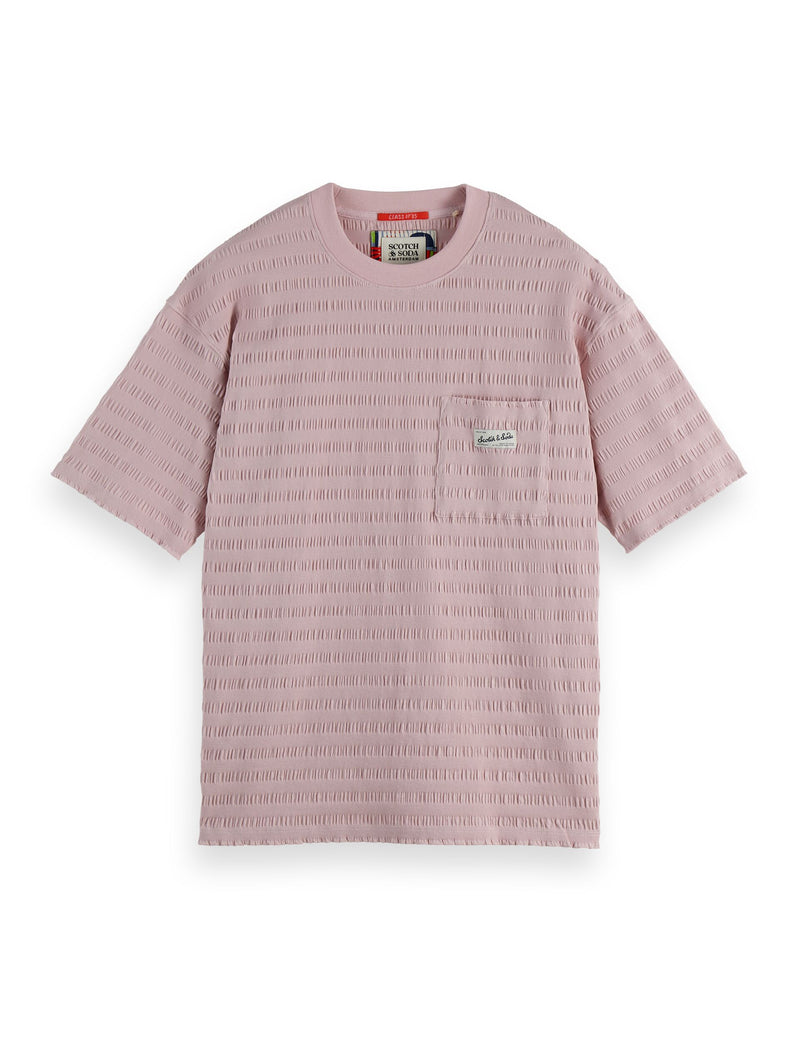 Relaxed Fit Horizonal Textured T-Shirt - Burnished Lilac