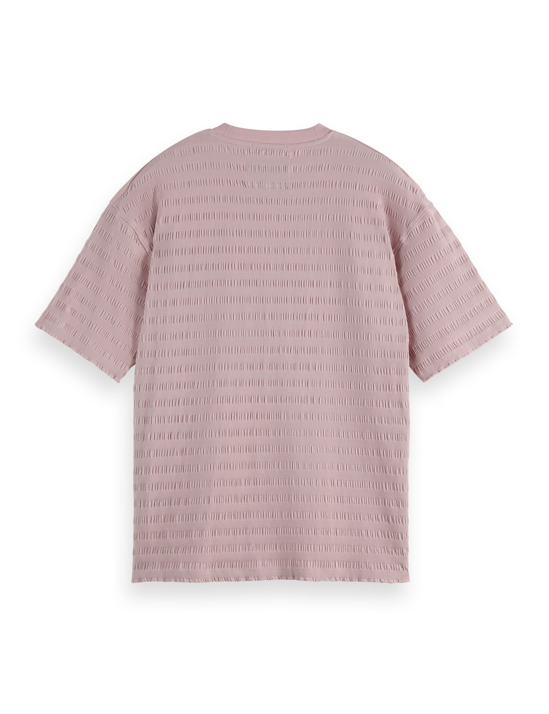 Relaxed Fit Horizonal Textured T-Shirt - Burnished Lilac