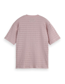 Relaxed Fit Horizonal Textured T-Shirt - Burnished Lilac