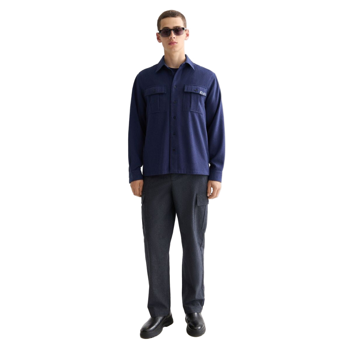 Relaxed-Fit Textured Shirt - Peacoat