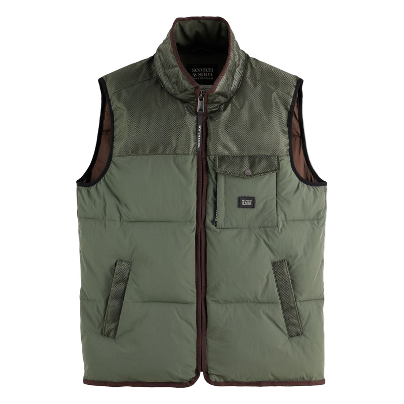 Hooded Puffer Vest - Thyme