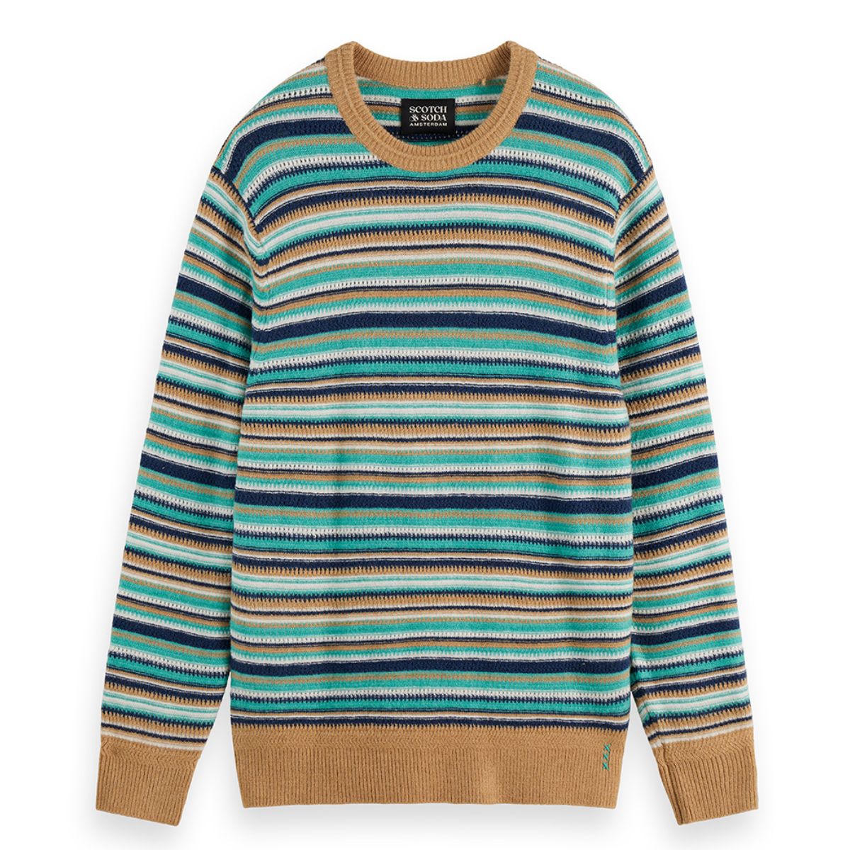 Soft Knit Striped Regular Fit Pullover - Tannin Multi Stripe