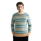 Soft Knit Striped Regular Fit Pullover - Tannin Multi Stripe