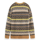 Jacquard Dropped Shoulder Crewneck - Tannin Fair Isle