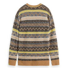 Jacquard Dropped Shoulder Crewneck - Tannin Fair Isle