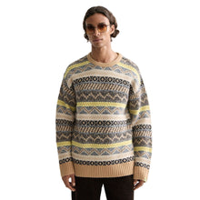 Jacquard Dropped Shoulder Crewneck - Tannin Fair Isle