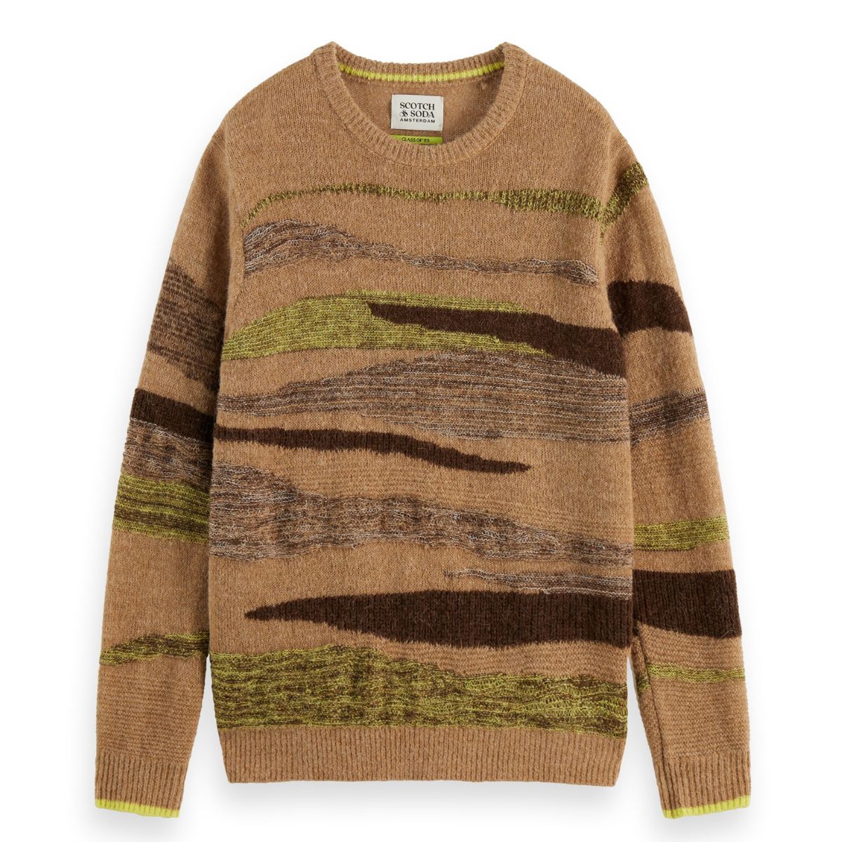 Fluffy Alpaca Wool Blend Crew Neck - Tannin