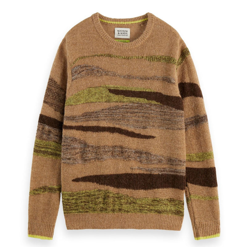 Fluffy Alpaca Wool Blend Crew Neck - Tannin