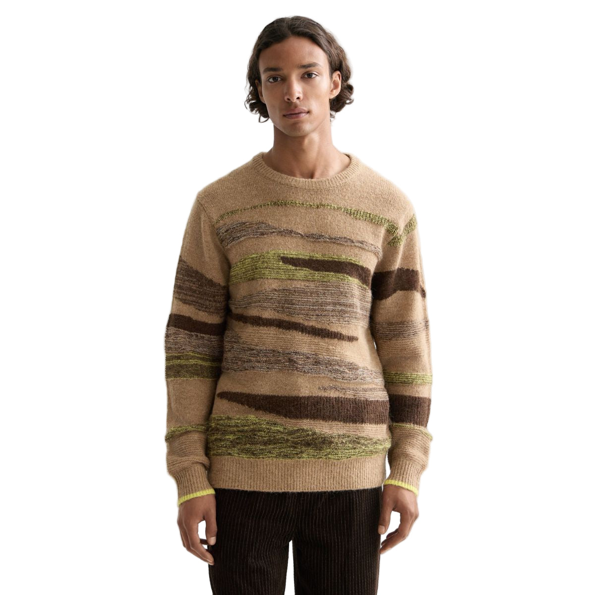Fluffy Alpaca Wool Blend Crew Neck - Tannin