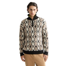 Argyles Jacquard Dropped Shoulder Pullover - Eggnog