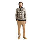 Argyles Jacquard Dropped Shoulder Pullover - Eggnog