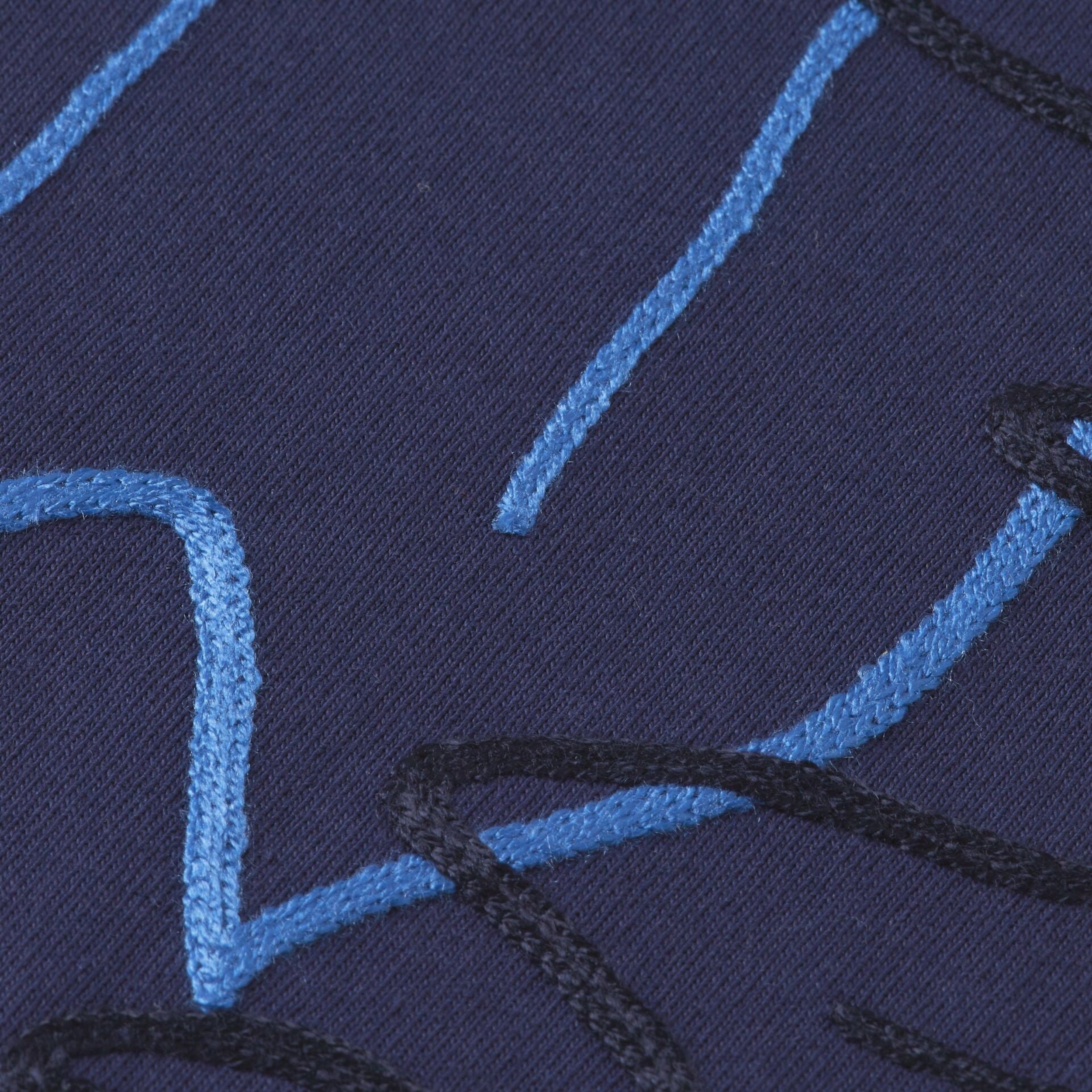 Loose Fit Embroidery T-Shirt - Peacoat