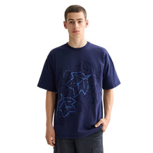 Loose Fit Embroidery T-Shirt - Peacoat