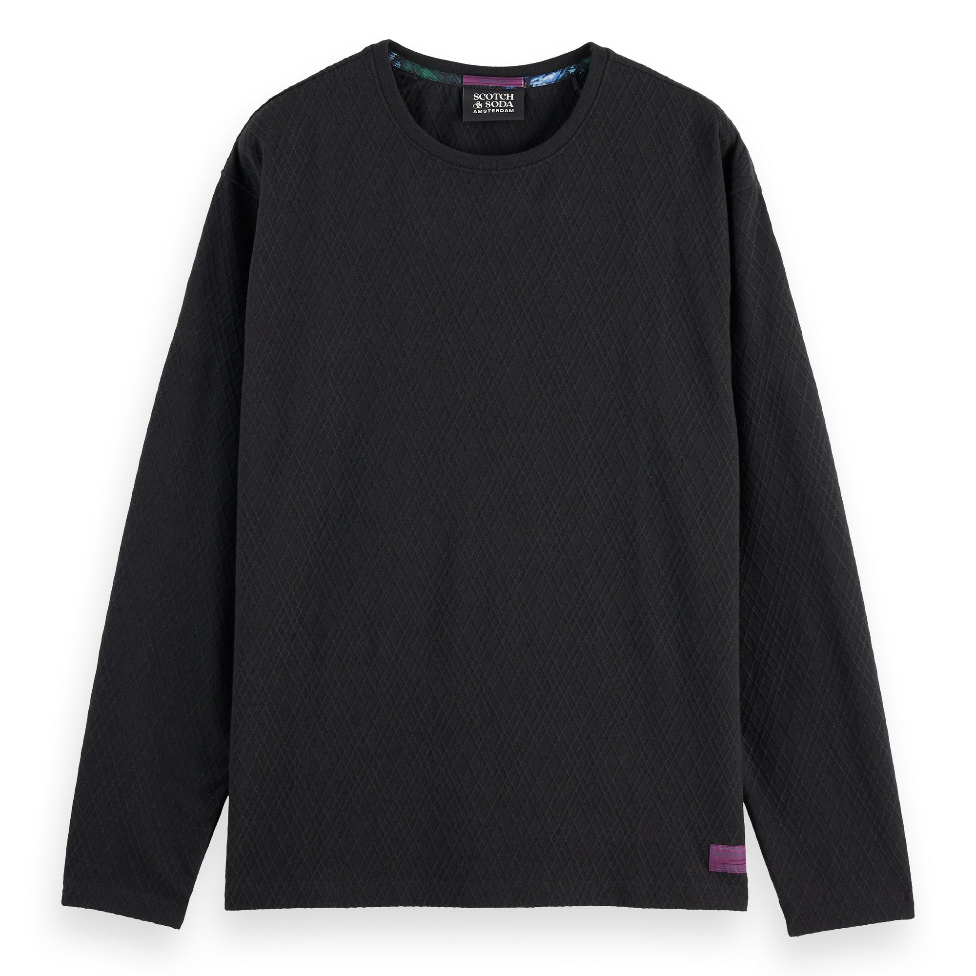Relaxed Fit Jacquard Knit T-Shirt - Anthracite