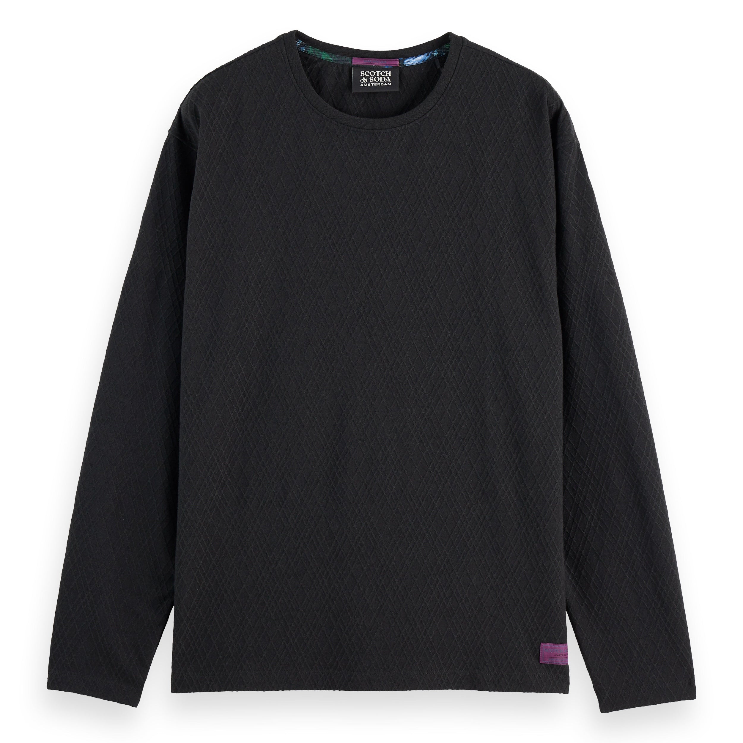 Relaxed Fit Jacquard Knit T-Shirt - Anthracite