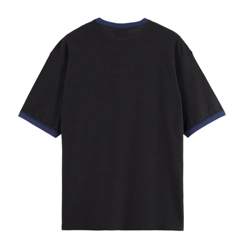 Relaxed Fit Bound Neckline T-Shirt - Meteorite