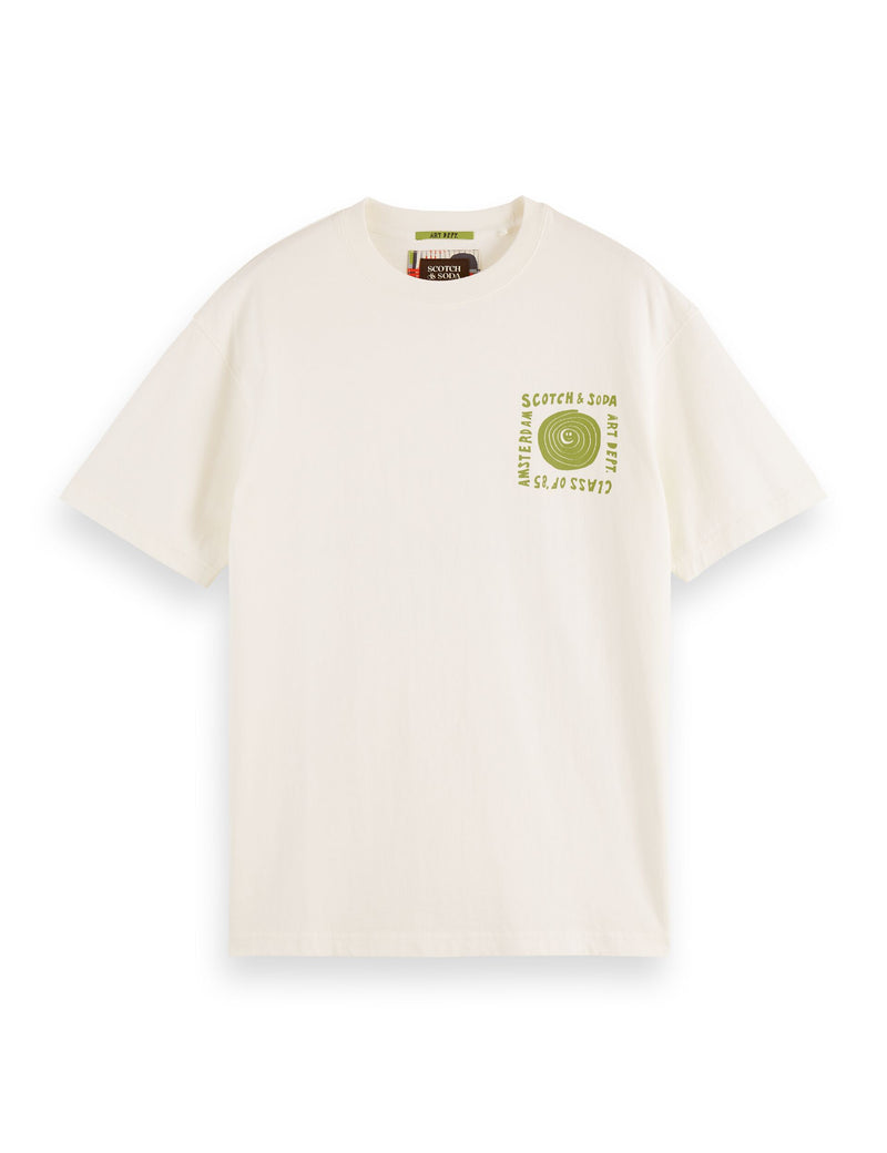 Relaxed Fit Washed Artwork T-Shirt - Bright White