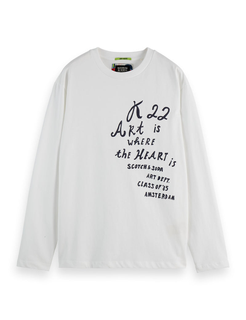 Relaxed Fit Long-Sleeved T-Shirt - Bright White