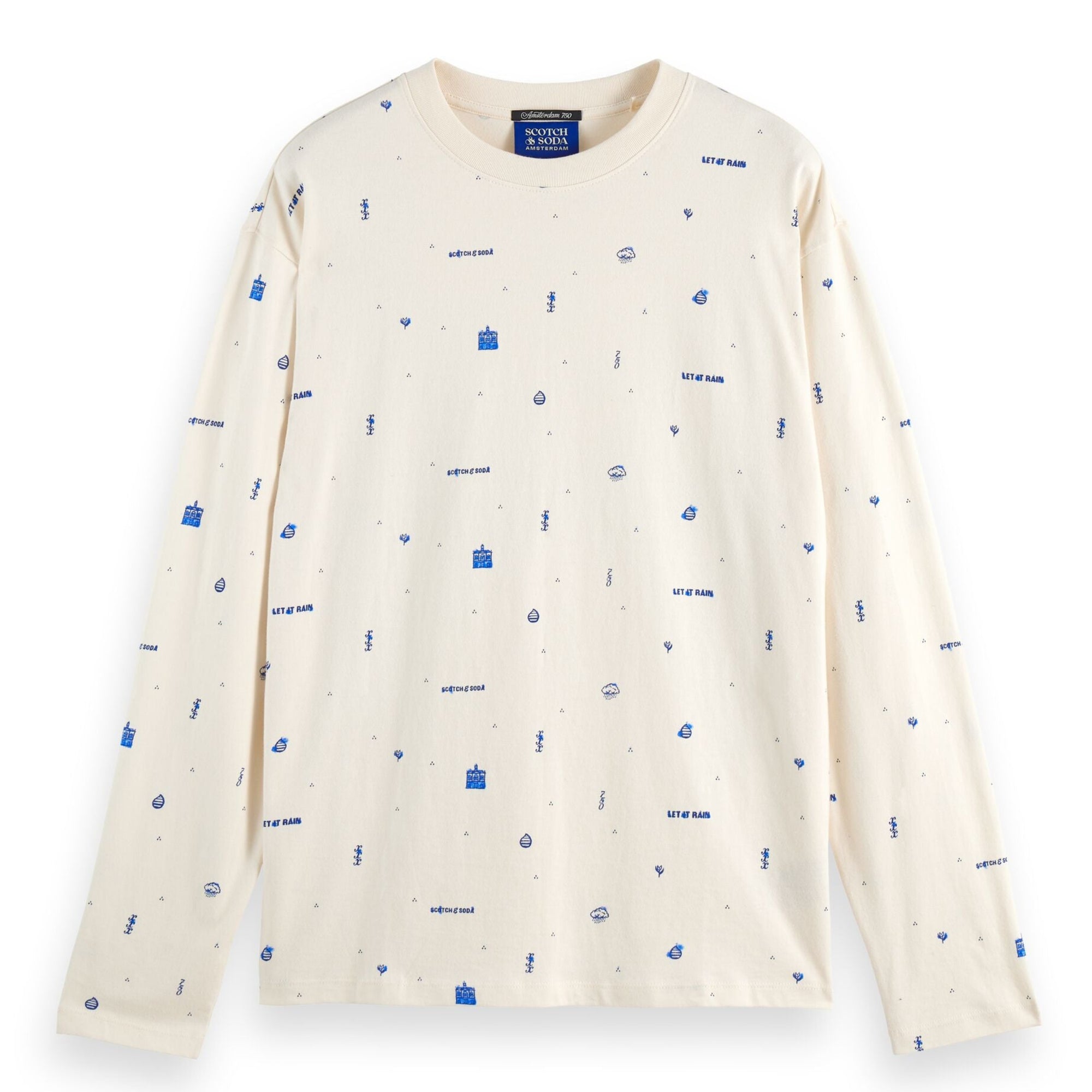 753 Years Celebration Relaxed Fit Allover Printed Tee - Let It Rain