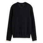 Regular Fit Cotton Linen V-Neck Sweater - Meteorite