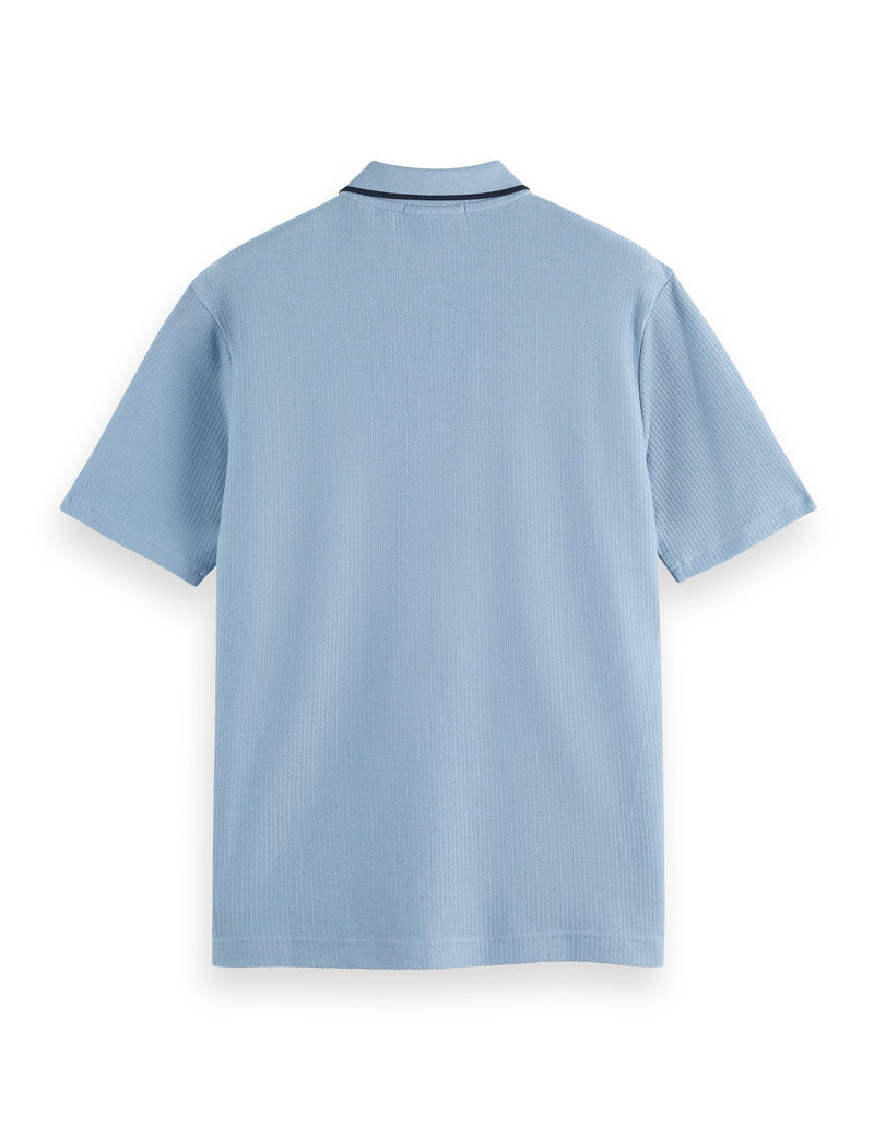 Relaxed Fit Structured Polo - Faded Denim